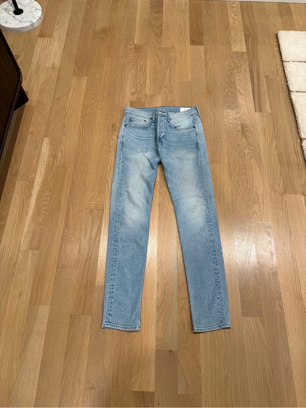 RAG AND BONE Light Wash Men’s Slim Straight Jeans - Light Blue